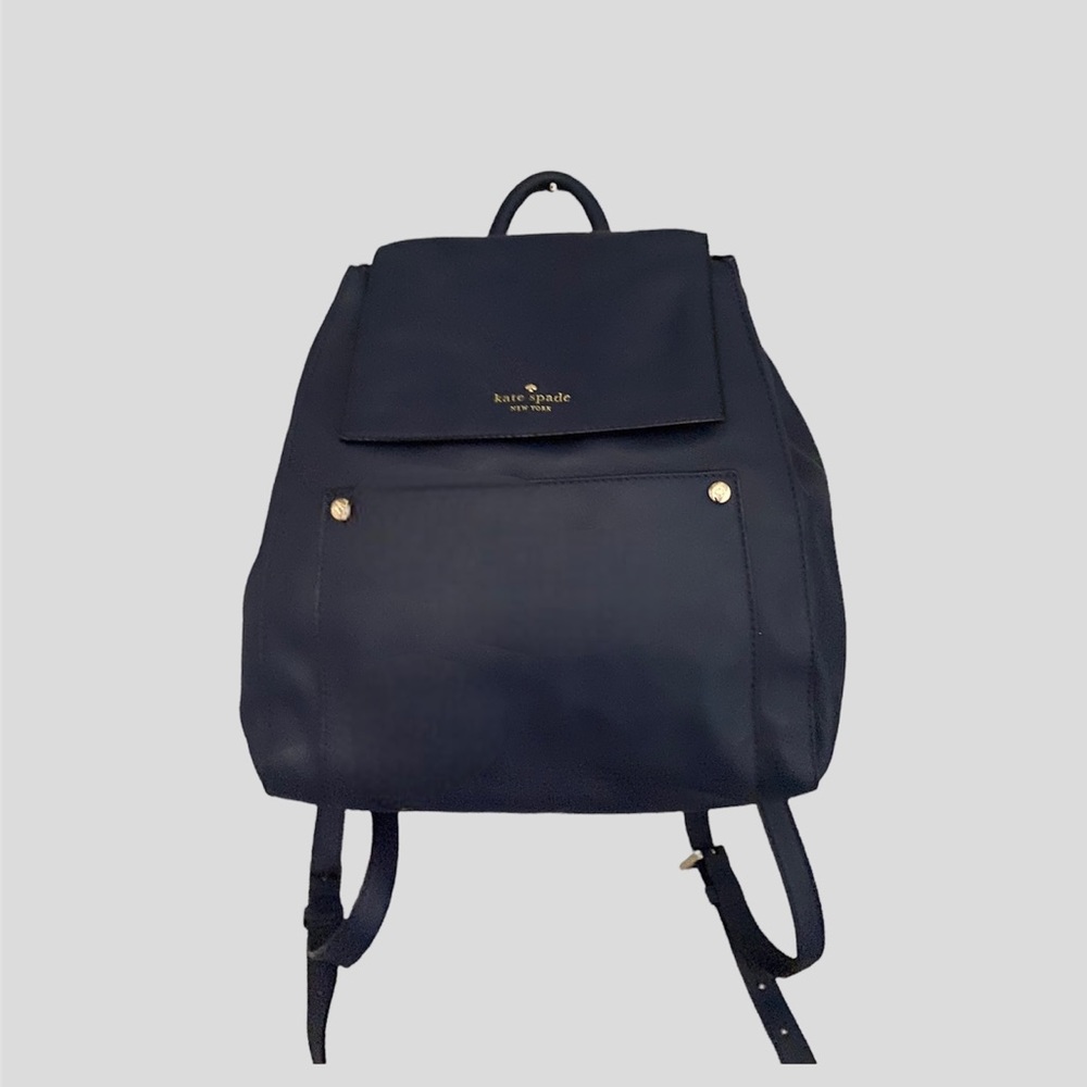 ♠️ Kate Spade ♠️ Hamilton Heights Cody Navy “Off Shore” Leather Backpack - Picture 4 of 8